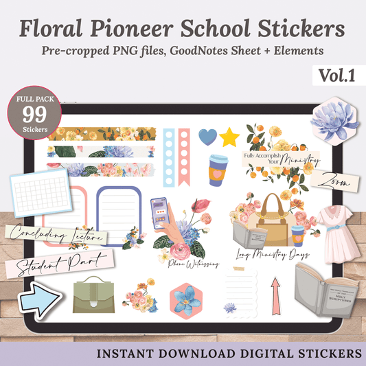 Floral Pioneer School Stickers Vol.1