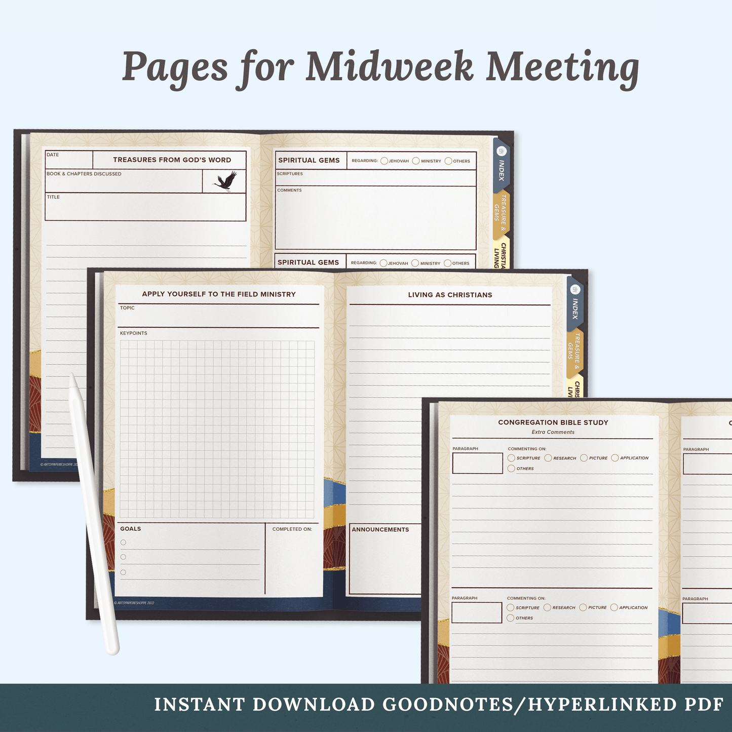 Kintsugi Digital JW Meeting Notebook