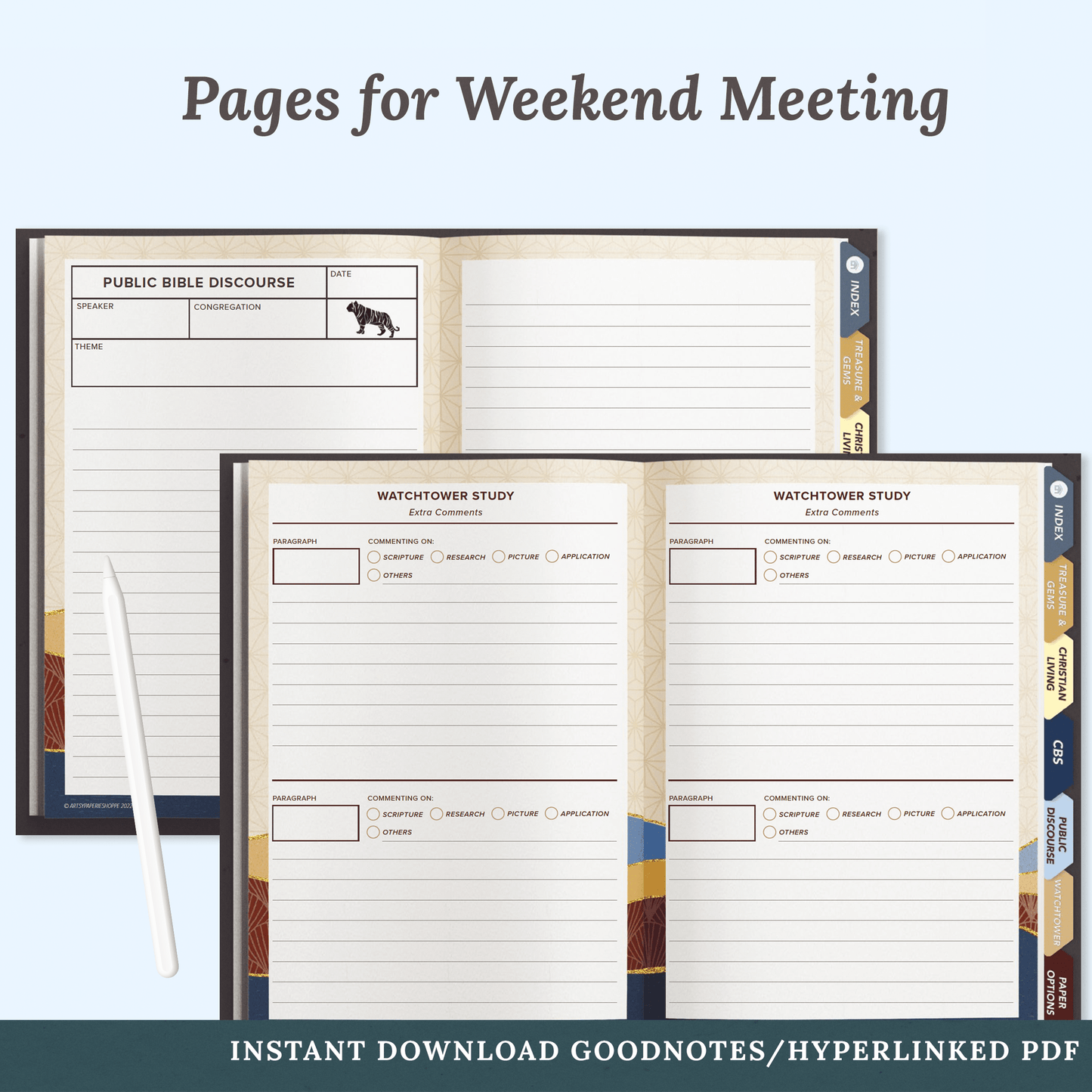 Kintsugi Digital JW Meeting Notebook